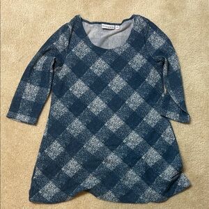 Attitudes by Rene Navy and White Checkered Dress